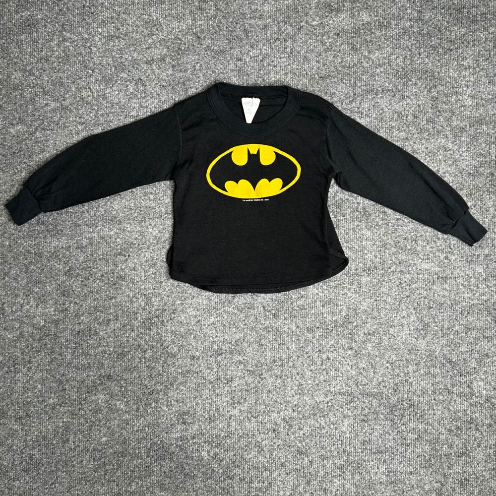 Vintage Batman Kids Shirt with Detachable Cape 4T Black 1972 DC Comics PCA
